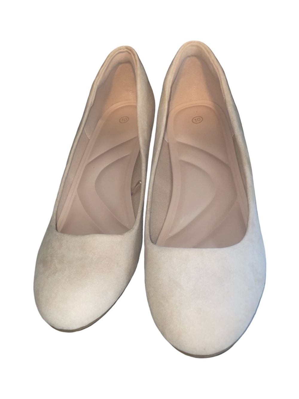 Women's Suede Round-Toe Flats in Light Beige/Nude 👠 - Picture 6 of 9